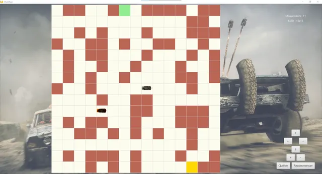 Mode bonus course : deux véhicules dans le labyrinthe